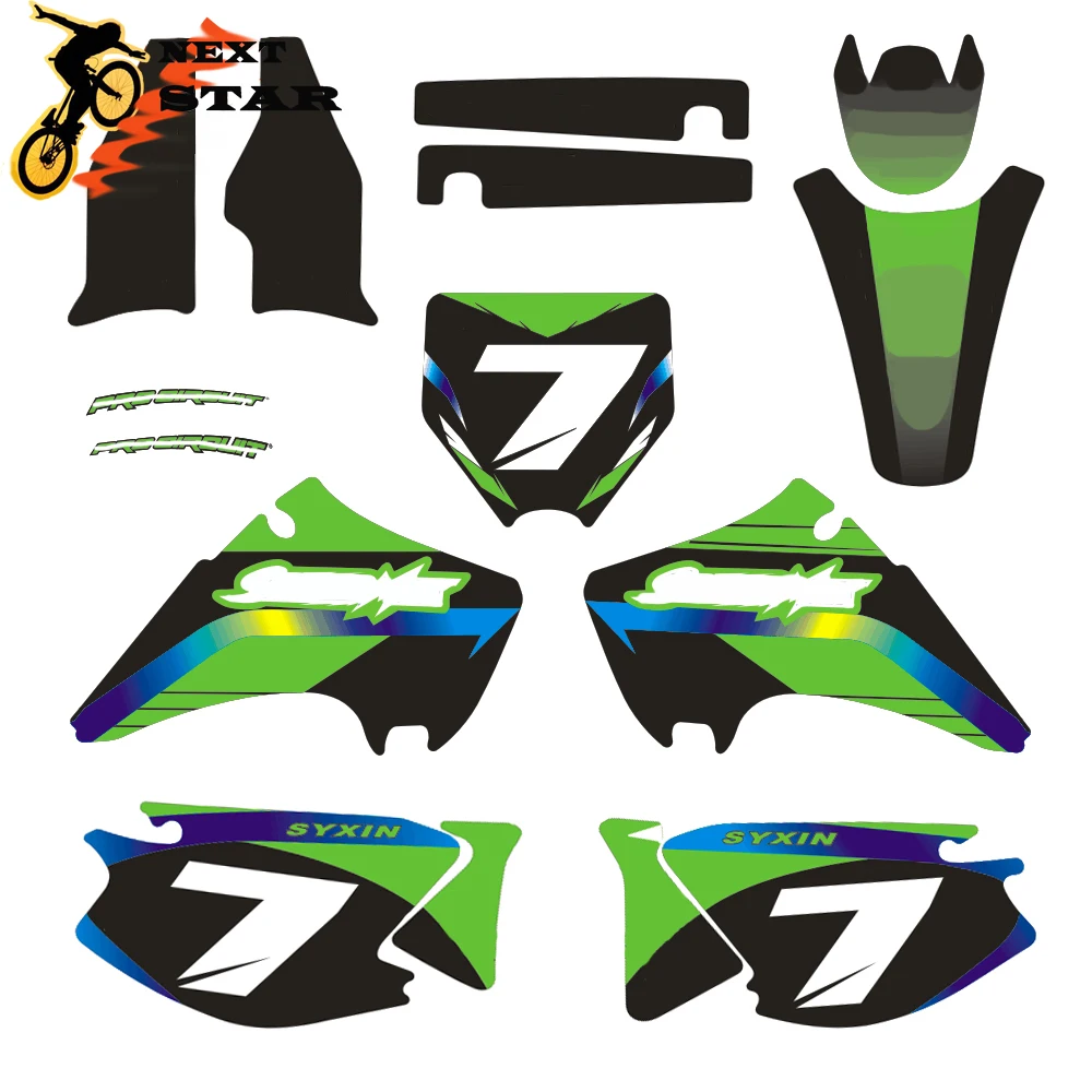 Индивидуальный номерной знак графические фоны наклейка для Kawasaki KX125 KX250 KX 125CC 250CC