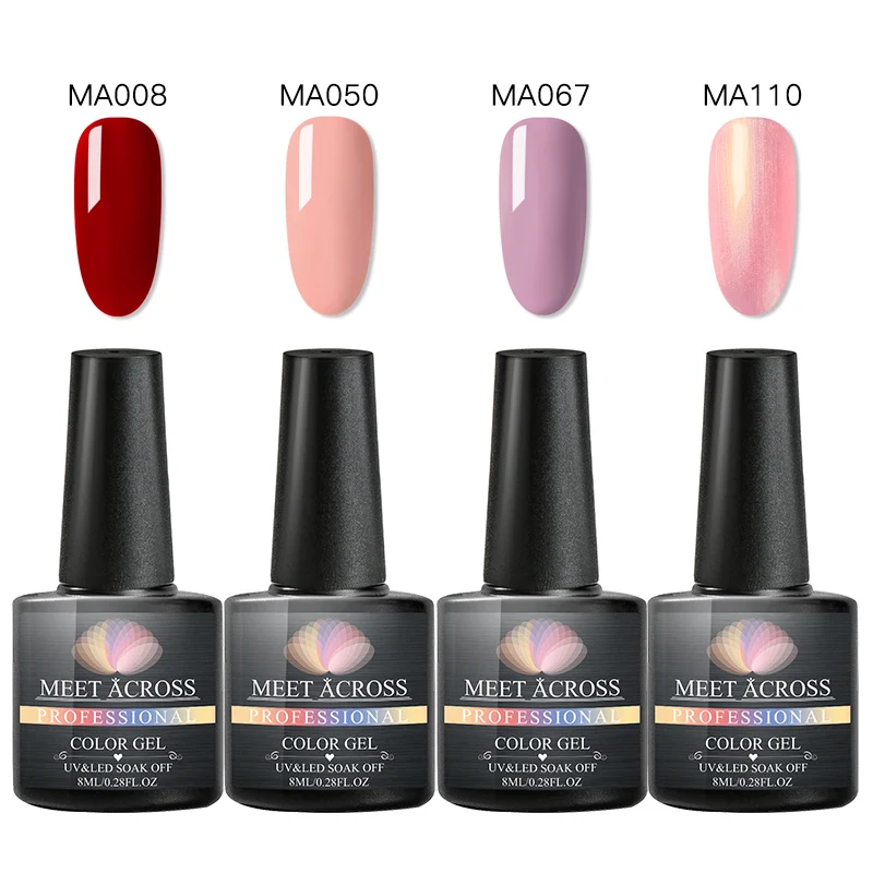 MEET ACROSS 2/4pcs набор гель лаков для ногтей 8ml блестящих УФ гелей Гель лак маникюра