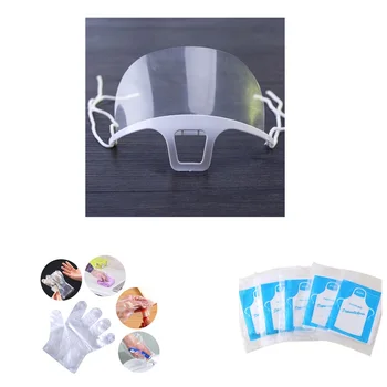 

Transparent Masks Disposable gloves apron Permanent Anti Fog Catering Food Hotel Plastic Kitchen Restaurant Masks Chef's special