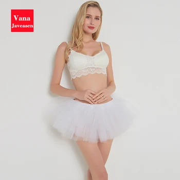 

Vana Javeasen Women's Mesh Skirt Solid Color 5 Layer Mesh High Waist Tutu Skirts Women's Sexy Tutu Summer Beach Skirt 2020
