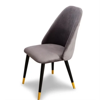 

Light luxury Nordic fabric soft bag chair simple mesh red hotel cafe chair wrought iron home backrest dining chair