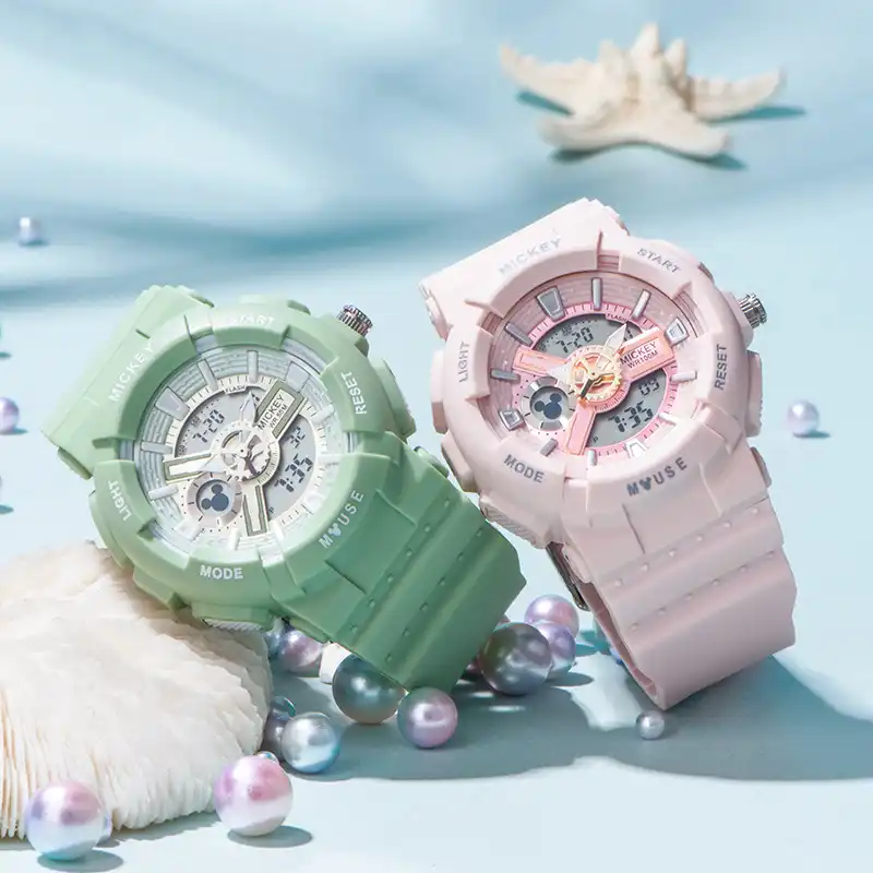 女の子の50メートル防水腕時計ゴムバンド女性スポーツ腕時計子供デジタル時計アラーム発光ストップウォッチ学生時計 子供用時計 Aliexpress