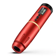YUELONG 2 Color Wireless Tattoo Pen Machine Battery Pen Tattoo Cartridge Machine with Wireless Power Supply LED Display