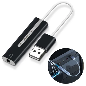 

USB to 3.5mm Headphone Audio Jack Earphone Adapter 3.5mm Earphone Converter In-line Remote
