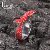 Uwin Bowknot Enamel Rings Bandana-shaped Cashew Flower Red Yellow Black Rings For Engagement Hiphop Jewelry For Drop Shipping 1