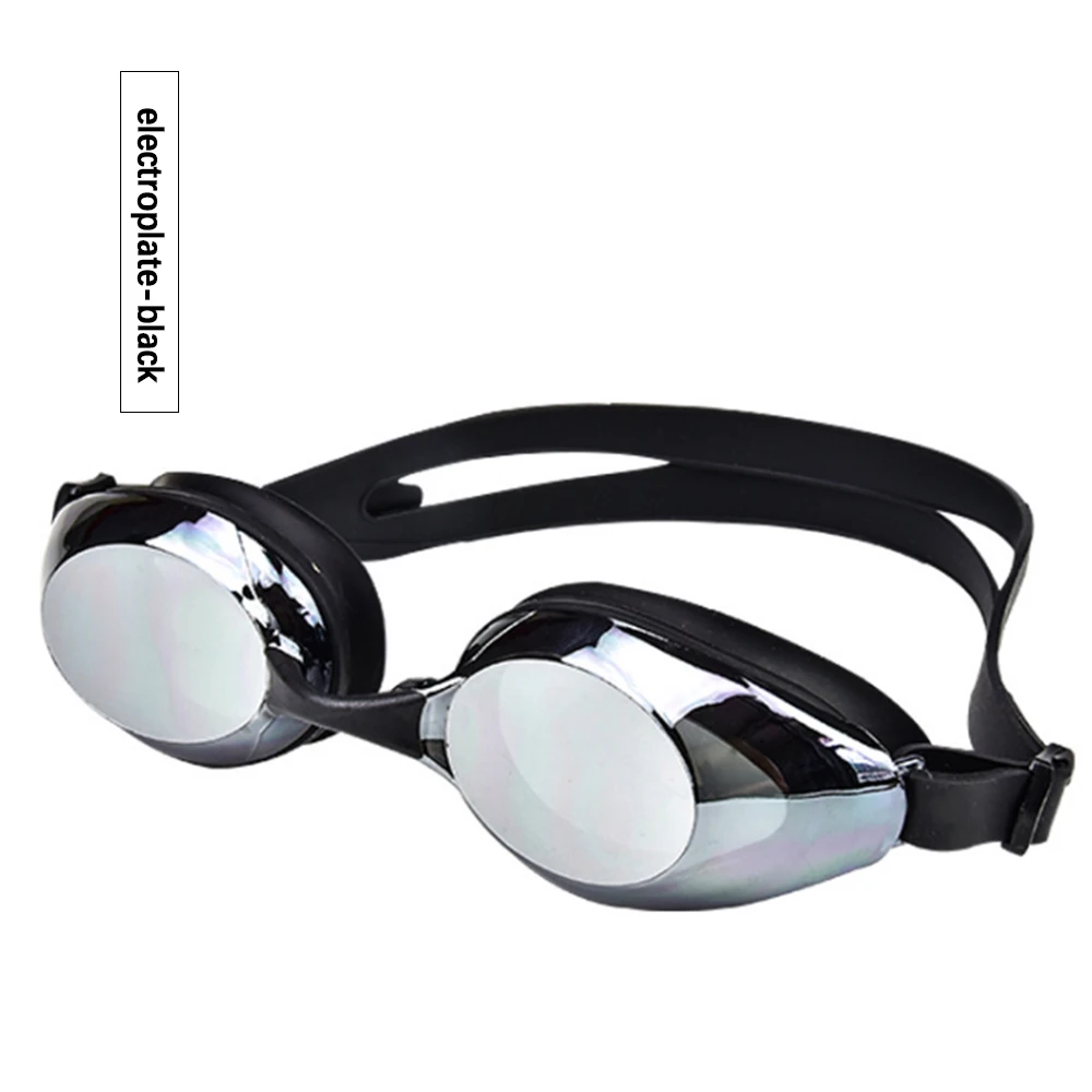 Очки для плавания ming, анти-туман, УФ, для мужчин, для носа, с регулируемым покрытием, водонепроницаемые, для женщин, очки для плавания, профессиональные, для взрослых, очки для ушей - Цвет: Plating - black