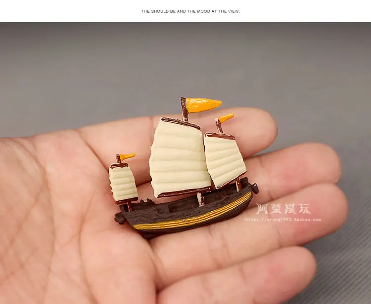 1Pcs Miniature Fishing Boat Model Ornaments Sea World Mini Ship Ocean Small  Sailboat Aquarium Decor Sailing Speedboat Decor Toys - AliExpress