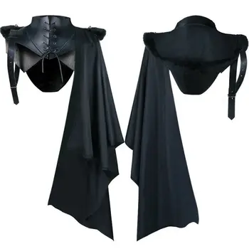 

2020 Fashion Popular Solid Color Hooded Men's Medieval Retro Shawl Performance Costume Halloween Party Dress Up Costume