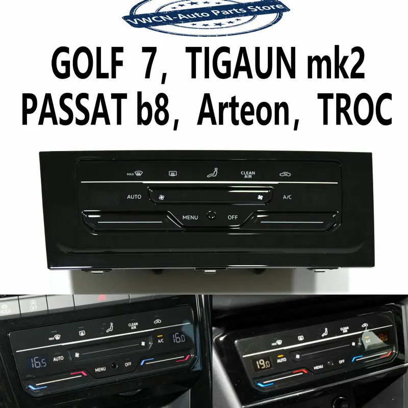 Panel de aire acondicionado automático con pantalla táctil LCD sin calefacción de asiento, adecuado para V W MQB GOLF mk7, Passat B8, TiguanMK2