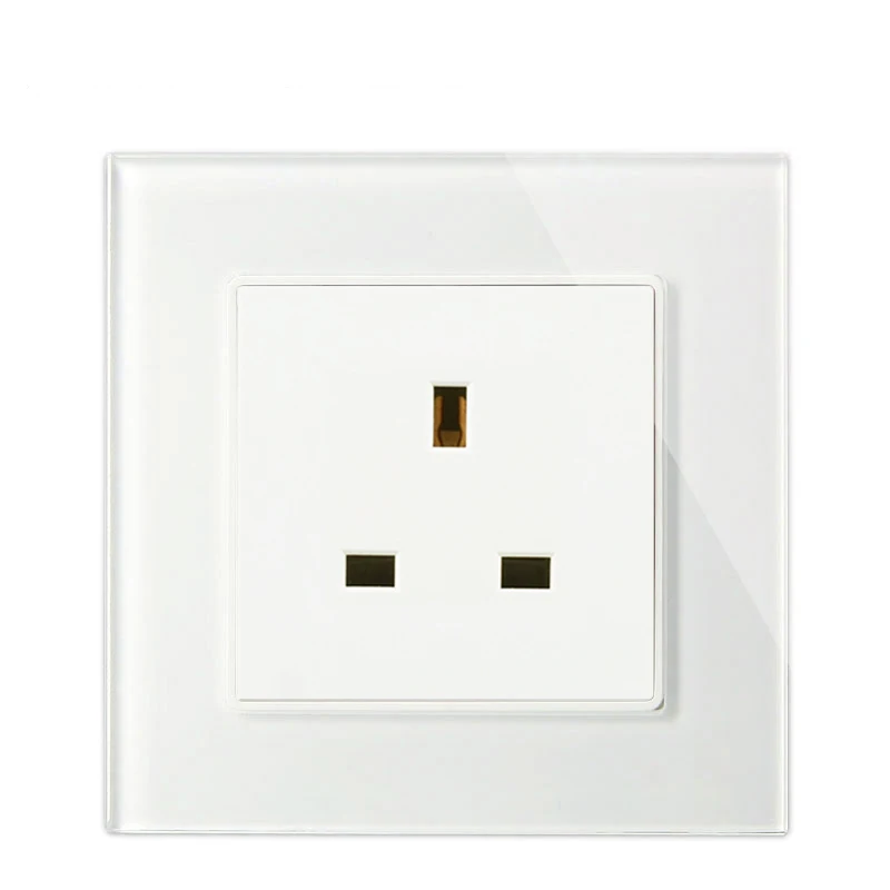 UK Standard Socket Atlectric Великобритании стандартный настенный разъем из закаленного стекла Панель розетка двойной Usb разъем 86 мм* 86 мм мобильный адаптер 13A - Тип: UK Standard Socket