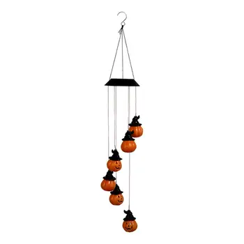 

Halloween Solar Pumpkin Wind Chime Light Halloween Solar LED Light Windchimes Waterproof Light For Garden Patio Lawn Decoration