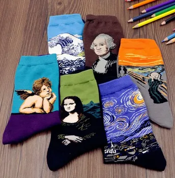 

3D Retro Painting Art Socks Xmas Unisex Women Men Funny Novelty Starry Night Vintage Christmas Funny Gift Socks Dropshipping