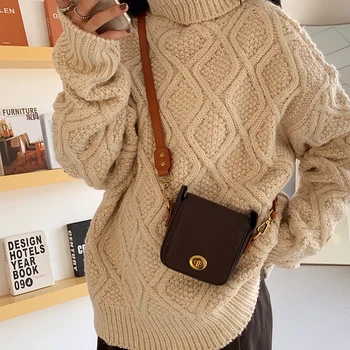 

2020 autumn/winter on the new Korean version of joker vintage middle small square bag mini leisure bag with one shoulder and