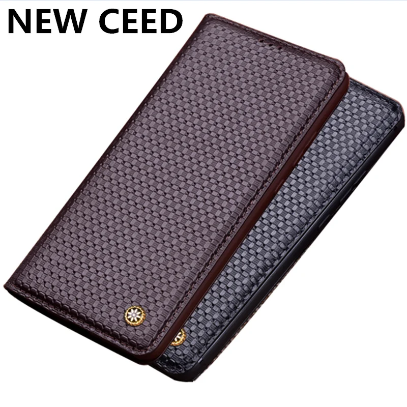 Luxury Business Magnetic Holder Genuine Real Leather Flip Case For Samsung Galaxy S8 Plus/Samsung Phone Funda | Мобильные телефоны
