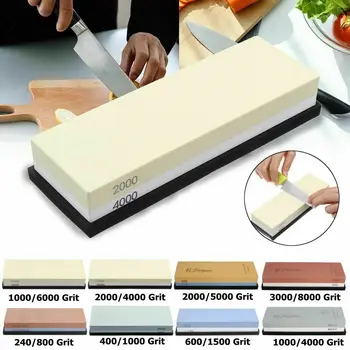 

240-8000 Premium Knife Grit Sharpener Sharpening Stone Chef Water Stone Dual Whetstone Grindstone with Rubber Holder 3000#8000