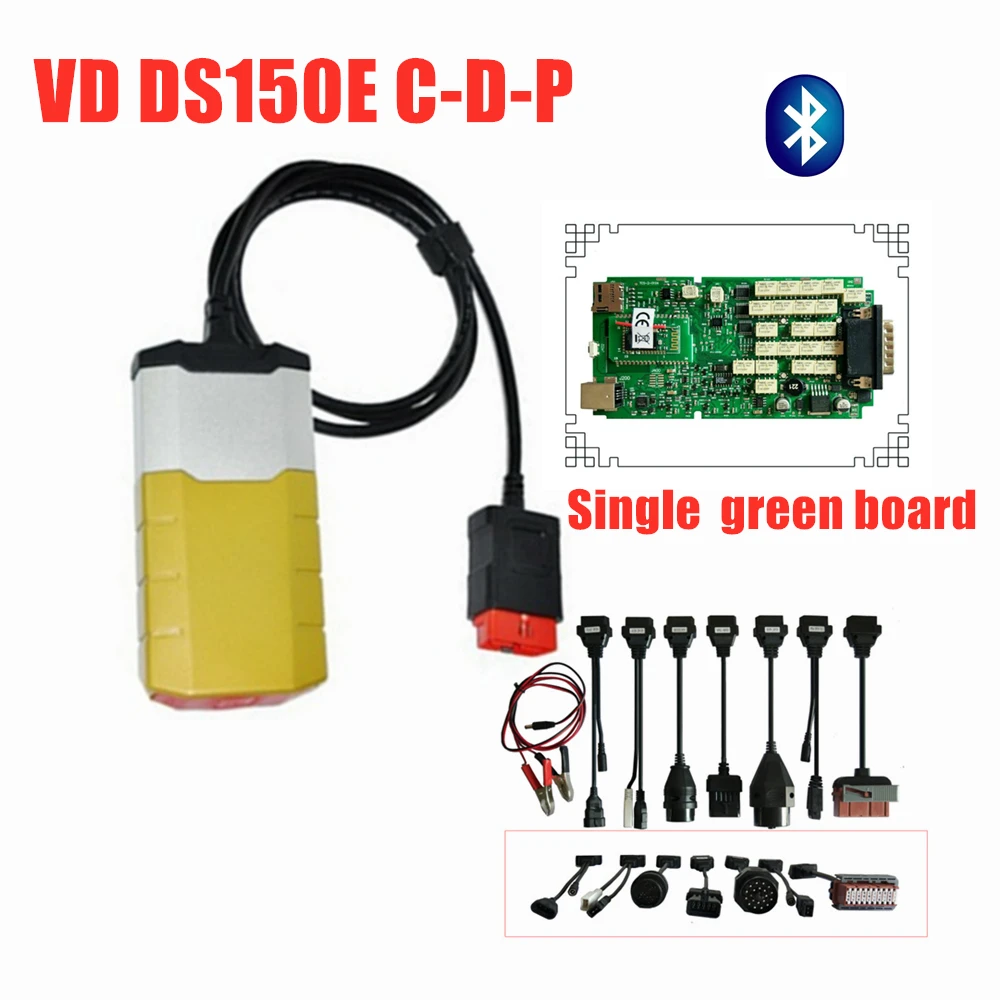 DHL+ W-O-W C-D-P Snooper с Bluetooth одиночный pcb V5.008 R2 сканер vd ds150e c-d-p для delphis obd автомобили Грузовики+ 8 шт. автомобильные кабели