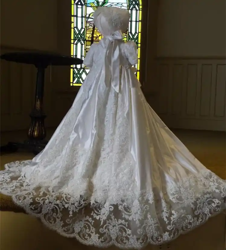 beaded christening gown