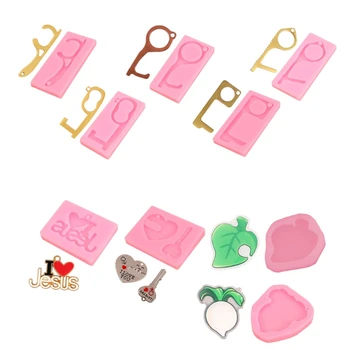 

Open Door Helper Keychain Mold Zero Touch Elevator Button Drawer Door Handle Assistant Safety Contactless Keychain Molds