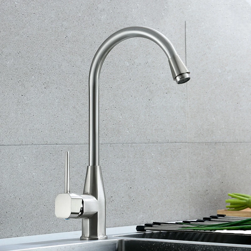 Senducs Copper Kitchen Mixer Tap Deck Mounted Hot Cold Kitchen Faucet Quality Brushed Kitchen Sink Faucet Fashion Home Mixer - Цвет: brushed