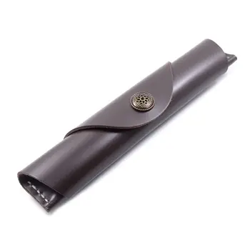 

Vintage Pencil Pen Bag Retro Roll Up Leather Cosmetic Makeup Brush Pouch Travel