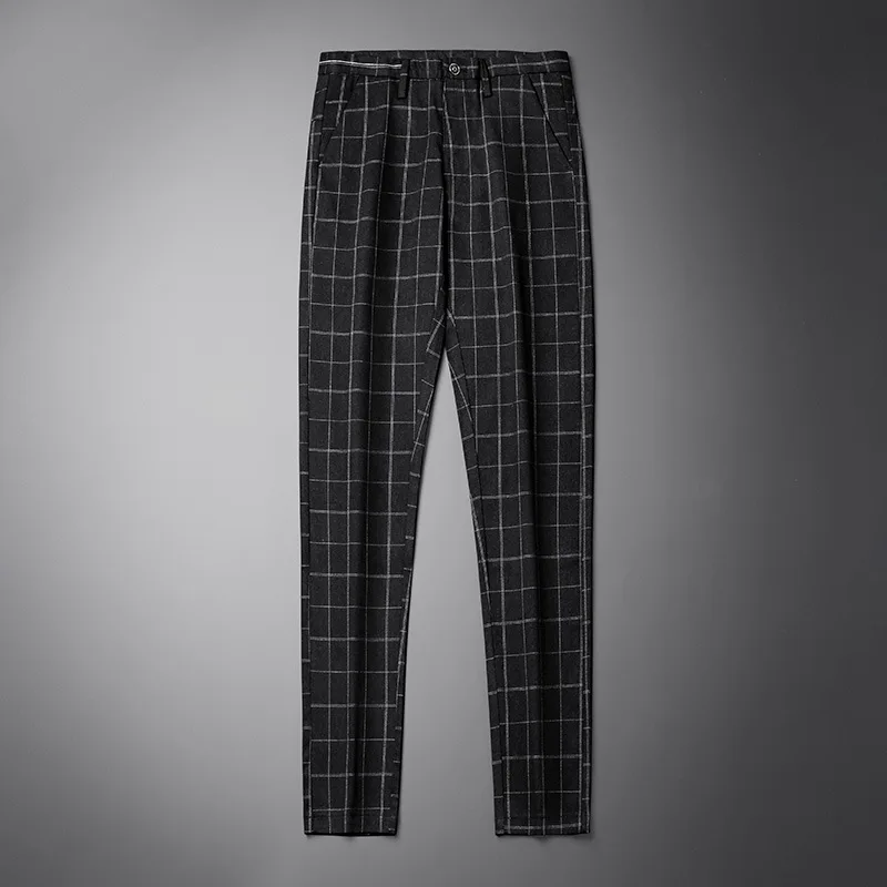 tartan stretch trousers