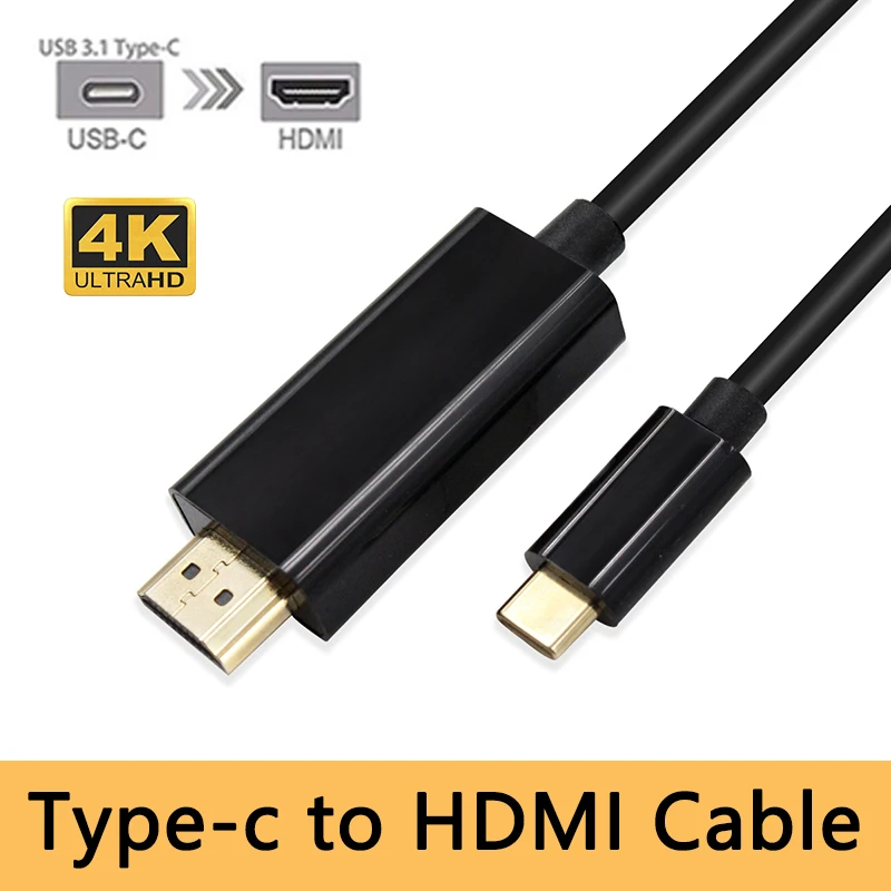 

TypeC HDMI Cable Type C to TV HDTV Projector Cord Wire Line Adapter for Macbook LG G5 Samsung Galaxy S10 S10e S9 S8 Plus Note8 9