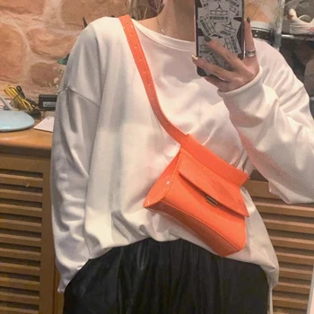 

New Small Waist Bag Fashion Patent Leather Women's Shoulder Bag Crossbody Bag Women Messenger Bags