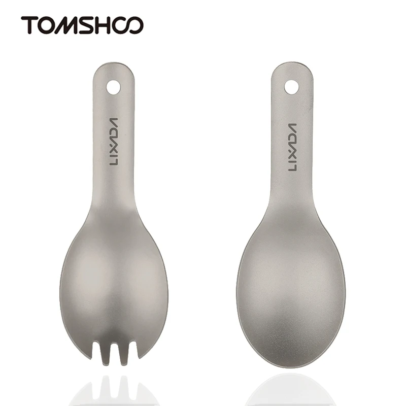 

Lixada Titanium Spoon Fork Camping Tableware Picnic Outdoor Camping Spoons Ultralight Children Baby Spoon Fork Picnic Flatware