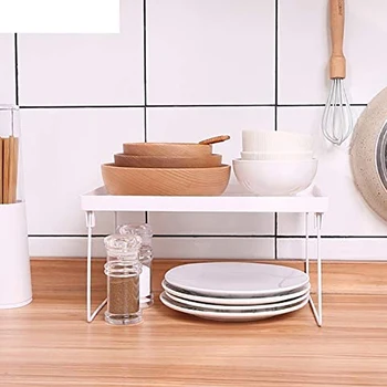 

Stacking Cabinet Shelf Rack Steel Metal Leg - Cupboard, Plate, Dish, Counter & Pantry Organizer Organization - Kitchen