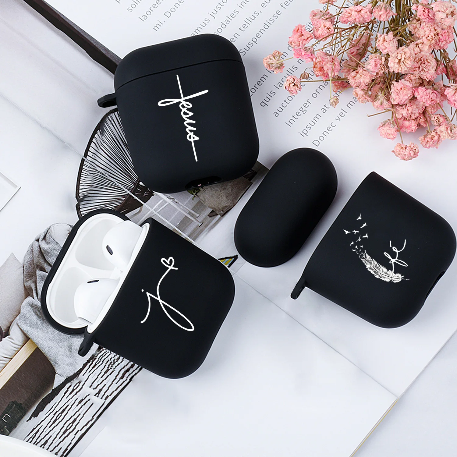 Милый простой чехол с надписью Love Faith и Иисусом для Airpod 2 силиконовый беспроводных