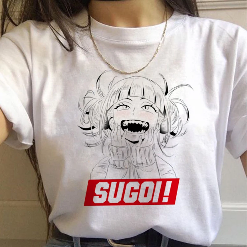 Sugoi Винтажная футболка Harajuku графическая Ahegao Hentai для женщин уличная эстетическая
