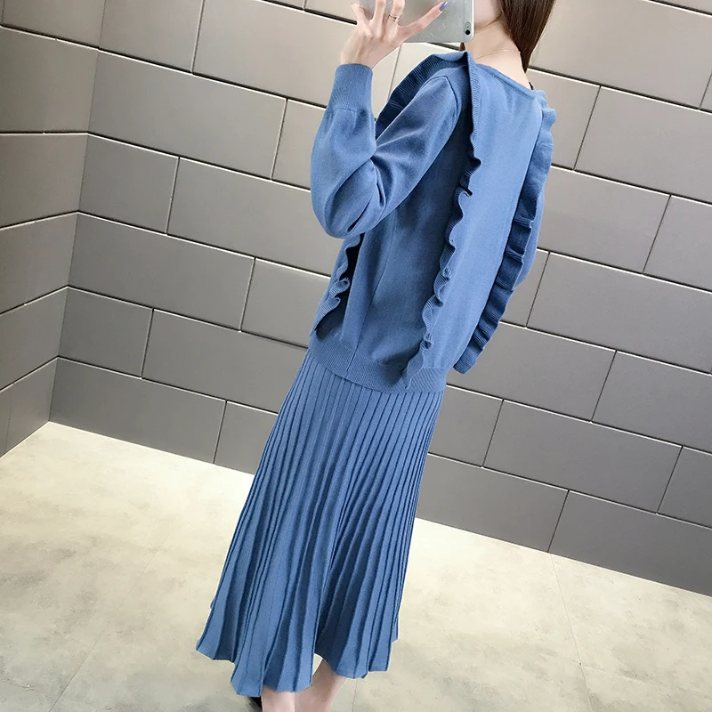 Blusas De Inverno Feminina, джемпер из лайкры, компьютерный трикотажный пуловер, 9466, настоящая фотография, Осень-зима, свитер из двух частей 70