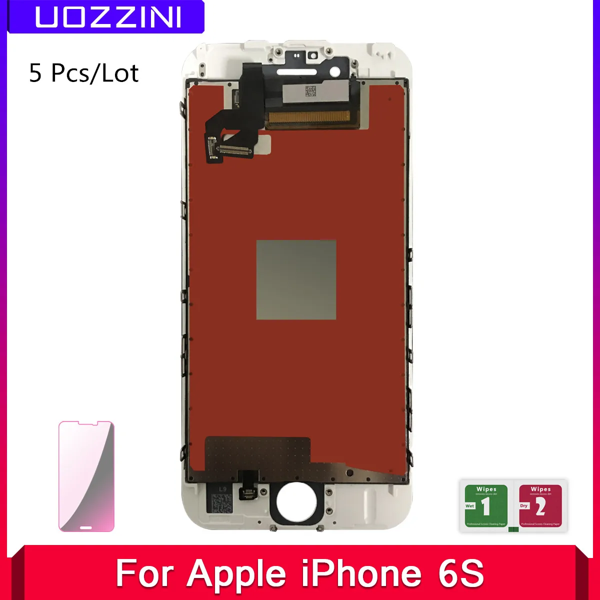 

5 Pcs For Apple iPhone 6S 4.7 100% AAA Grade LCD Display Touch Screen Digitizer Assembly Replacement With Tempered Glass