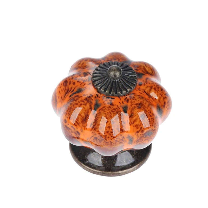 10pcs Set Ceramic Knobs With Colorful Knobs And Pumpkin Handles