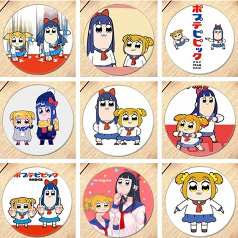 

2020 Cute Japanese Cartoon Anime POP TEAM EPIC Brooch Cosplay Badge Backpacks Button Clothes Women Xmas Gift