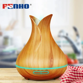 

FUNHO 400ml Large Capacity Ultrasonic Air Humidifier with Wood Grain Mist Maker Aroma Oil Diffuser Aromatherapy Humidificador