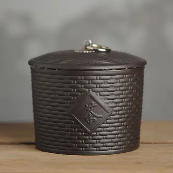

Classical Tea Box Black Kitchen Spices Organizer Tank Food Container Box Purple Clay Tea Coffee Canister Dry Fruit Beans Jars