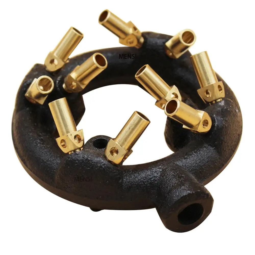 MENSI Commercial Cooking Stove Cast Iron Burner 10 Jets Propane Gas