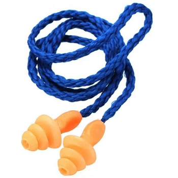 

HOT-5Pcs Authentic Soft Silicone Corded Ear Plugs Noise Reduction Christmas Tree Earplugs Protective Earmuffs