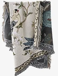 American Sofa Cover Towel Universal Full Geometric Knitted Thread Blanket Flower Bird Sand Release | Дом и сад