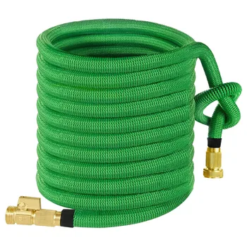 

Expandable Garden Hose Set with High Pressure Spray Nozzle and Brass Connector 50FT Flexible Garden Hose Durable Leak Proof LB88