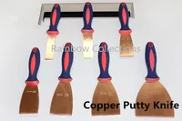 1pcs Width25-125mm, L200mm, Thick 1.5mm Copper plastic handle putty knife Red Copper putty knife  Putty spatula Hand Tools Parts 2