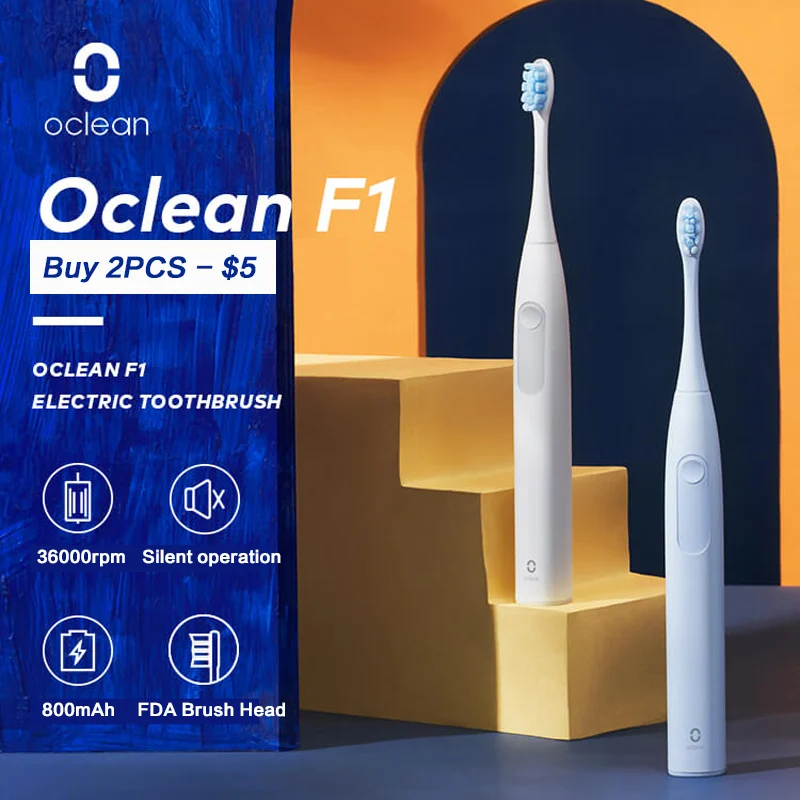 Электрическая зубная щетка Oclean F1 Sonic водонепроницаемая IPX7 умная с тремя режимами