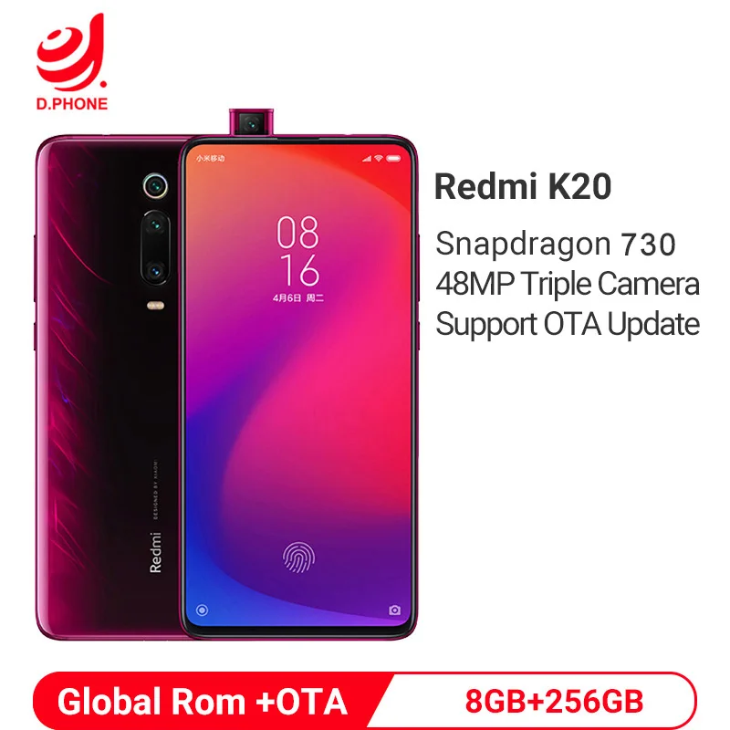 Xiaomi Redmi K20 смартфон с восьмиядерным процессором Snapdragon 730 ОЗУ 8 Гб ПЗУ 256 ГБ 4000