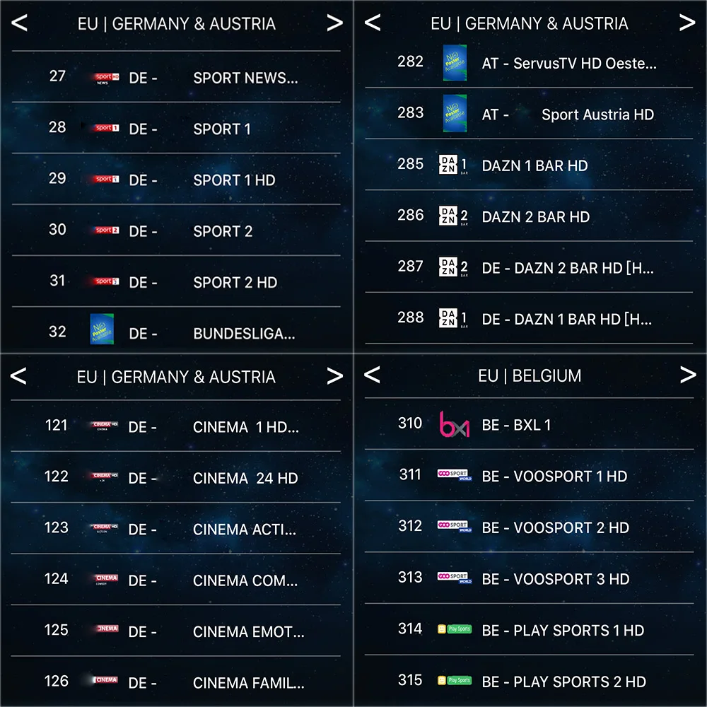 Европа IP tv Германия подписка Бельгия Австрия DAZN Bundesliga Voosport для Smart tv Android Smart IP tv H96 Max с 400+ Live