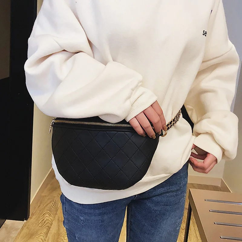 Women Waist Bag Fanny Pack Belt Bags PU Material Chest Packs Hip Package Luxury Crossbody Bag Large Capacity Female Waist Pack