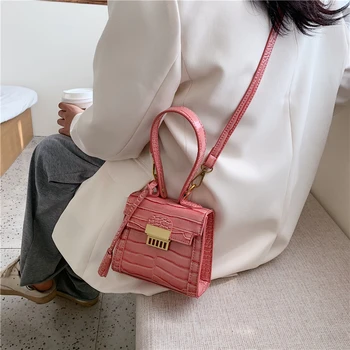 

Mini PU Leather Crossbody Bags For Women 2020 Summer Stone Pattern Shoulder Messenger Handbag Female Tote Handbags