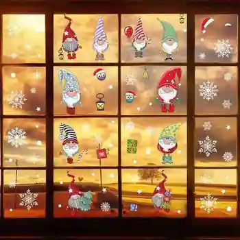 

2021 Christmas Wall Stickers Santa Claus Shopping Mall Shop Window Door Glass Decoration Stickers Self-Adhesive Room Decor