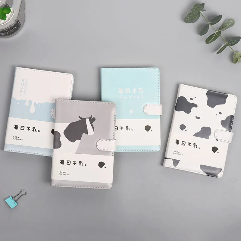 Простой язык каждый день COW'S MILK A5 цвет Pu Магнитный оснастки этот милый свежий ноутбук красивый мультфильм ноутбук оптом Oh