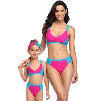 

Active Matching Swimwear Mother Daughter Bikini Swimsuits Mommy and Me Clothes Family Look Mum and Baby Women Girls Beachwear